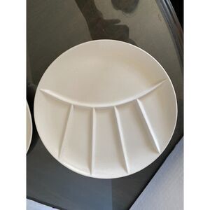 9 1/4" White Fondue Plates Vintage Set of 3 Japan